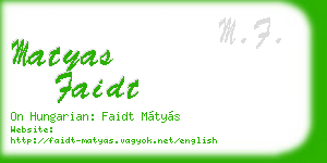 matyas faidt business card